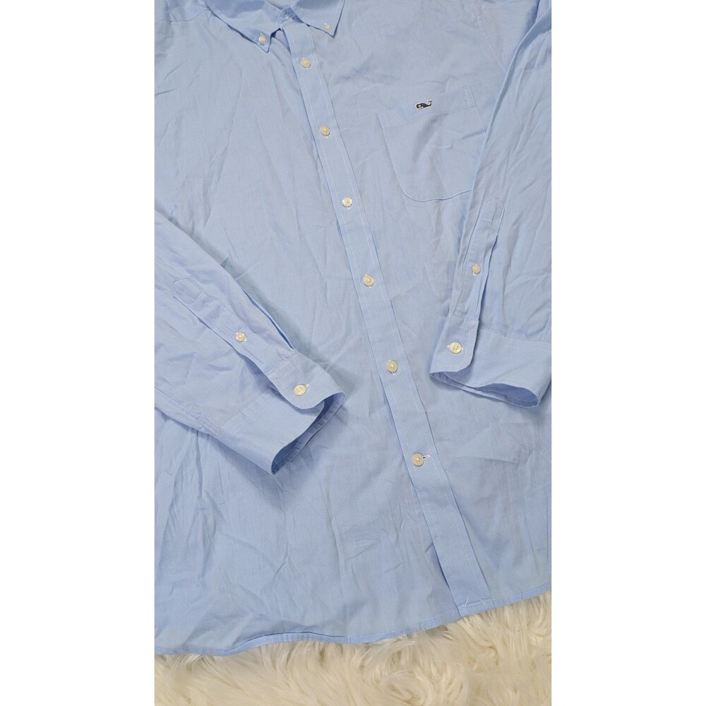 Vineyard Vines Mens XL Blue Long Sleeve Button Down Shirt Pocket Cotton Preppy - Picture 10 of 14